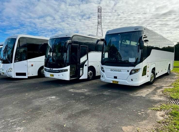 Coaches parked in a row