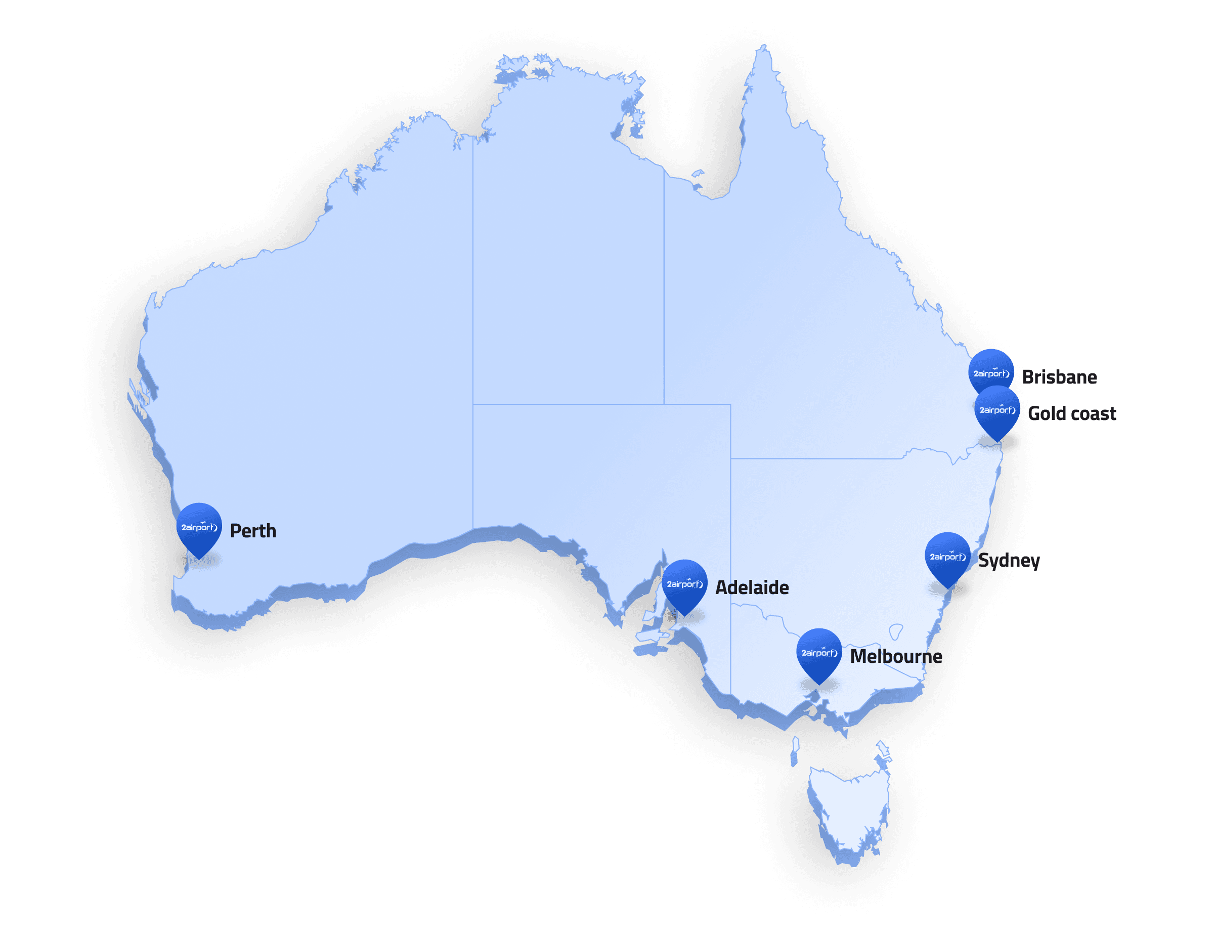 Map of 2airport locations