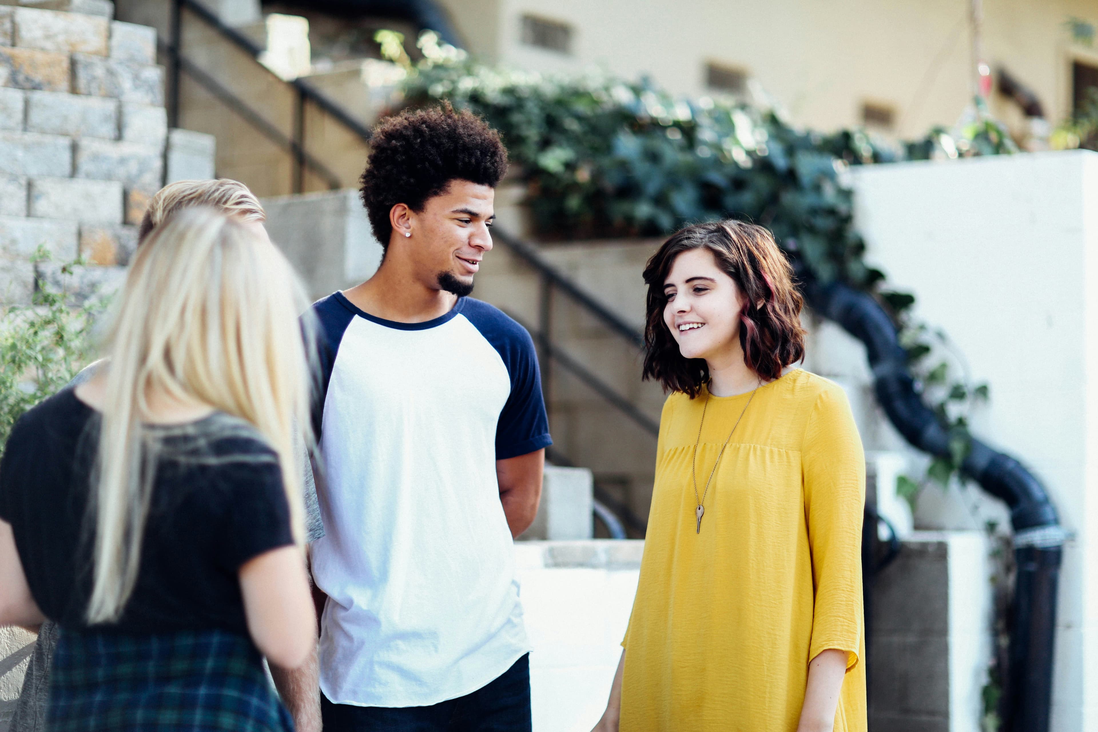 Students engaging in conversation